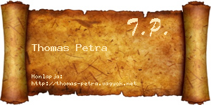 Thomas Petra névjegykártya